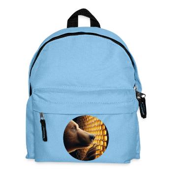 Brown bear looking through a honeycomb - Kids' Backpack - light blue - Front