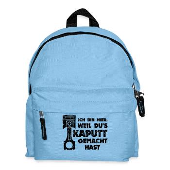 Workaholic Statement Job Arbeiter Mechaniker - Kinder Rucksack - Hellblau - Vorne