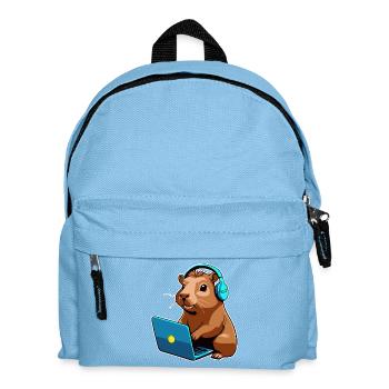 Capybara Programmer Coder Computer - Kids' Backpack - light blue - Front