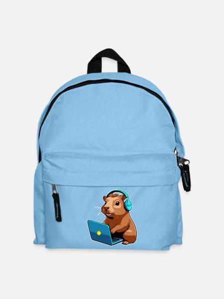 Capybara Programmierer Coder Computer - Kinder Rucksack - Hellblau