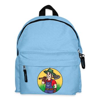 Landwirt Job Arbeit Geld Verdienen Arbeiter - Kinder Rucksack - Hellblau - Vorne