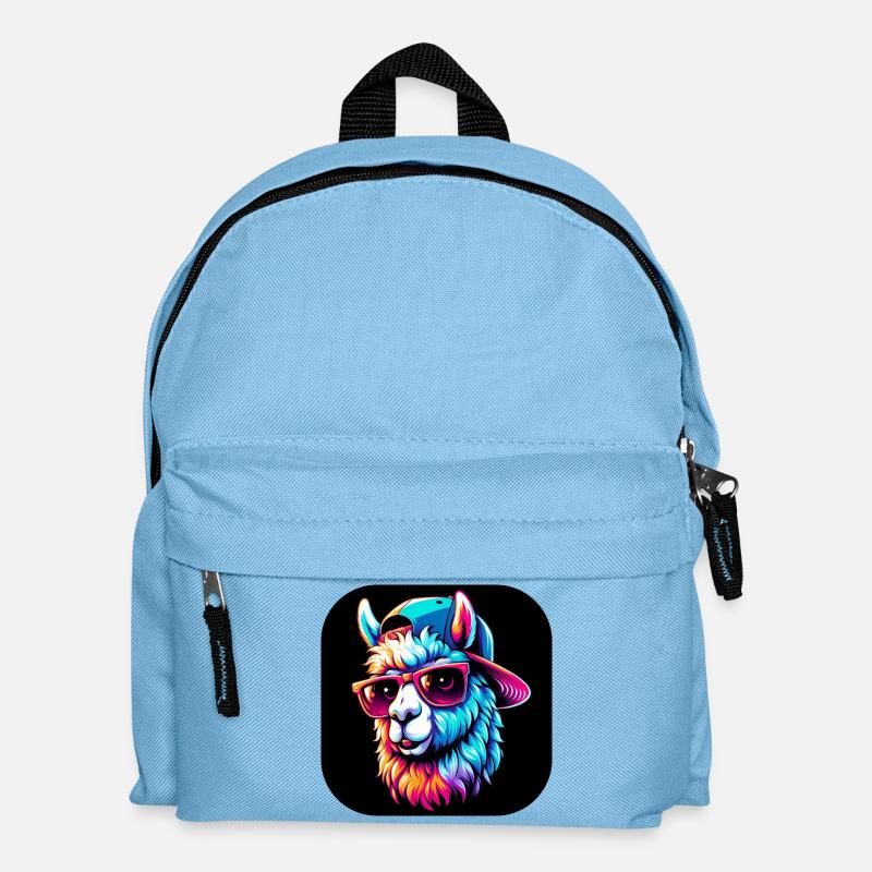 Alpaka Sonnenbrille Hut Fell Bunt - Kinder Rucksack - Hellblau