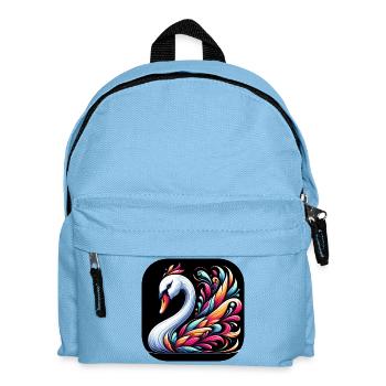 Cygne Animal Coloré Bande Dessinée Cartoon - Sac à dos Enfant - bleu clair - Devant