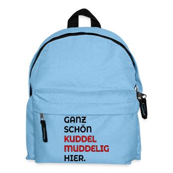 KUDDELMUDDELIG PLATTDEUTSCH SPRÜCHE - Kinder Rucksack - Hellblau - Vorne
