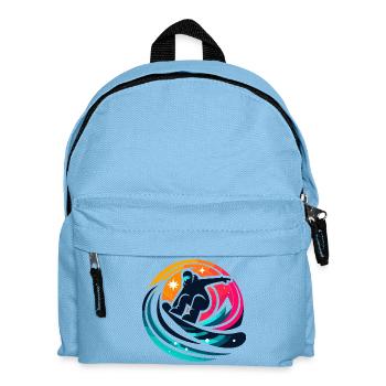Grafische Leidenschaft eines Snowboarders - Kinder Rucksack - Hellblau - Vorne
