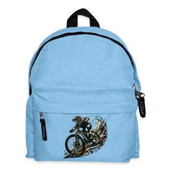 MTB Mountainbiking Downhill Geschenk - Kinder Rucksack - Hellblau - Vorne