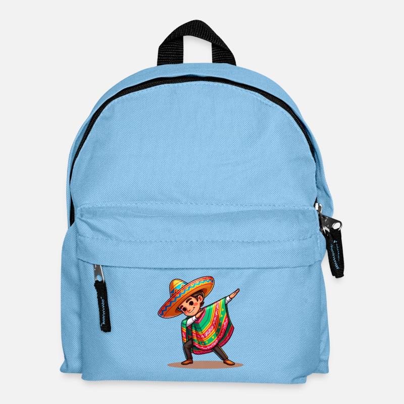 Mexican Poncho Costume Making the Dab. - Kids' Backpack - light blue