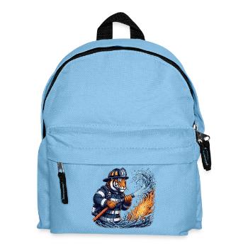 Firefighter Tiger Gift - Kids' Backpack - light blue - Front