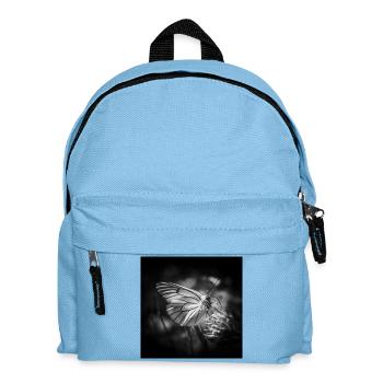 Butterfly Closeup Poster Black and White - Kids' Backpack - light blue - Front