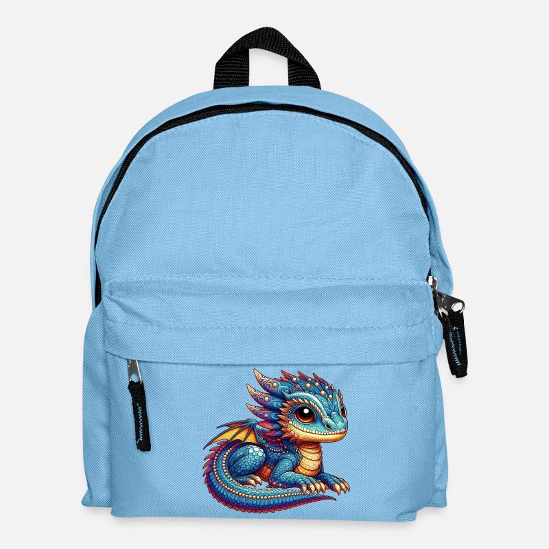 Drache - Kinder Rucksack - Hellblau