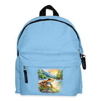 Niedlicher junger Feuersalamander - Kinder Rucksack - Hellblau - Vorne