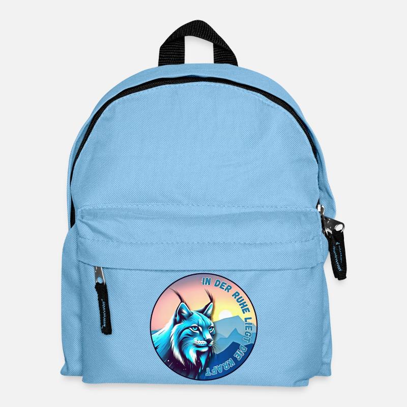 Lynx au coucher du soleil – paix et force - Sac à dos Enfant - bleu clair