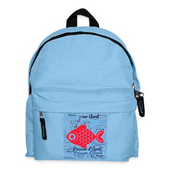 FISH. APRIL FOOL. HOLIDAY. SUMMER. HUMOR - Kids' Backpack - light blue - Front