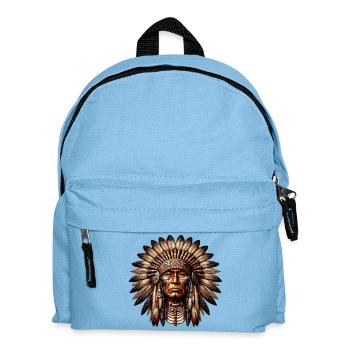 Amerikanisch Indianer Amerikanische Rote Haut - Kinder Rucksack - Hellblau - Vorne