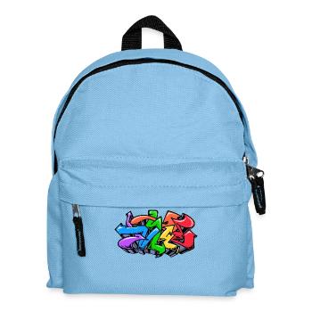 Graffiti Street Art Wildstyle Illustration - Sac à dos Enfant - bleu clair - Devant