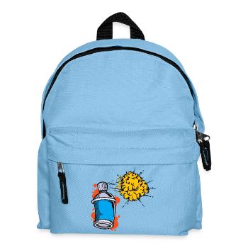 Zeichnen Illustration Graffiti Spraydose Sprayer - Kinder Rucksack - Hellblau - Vorne