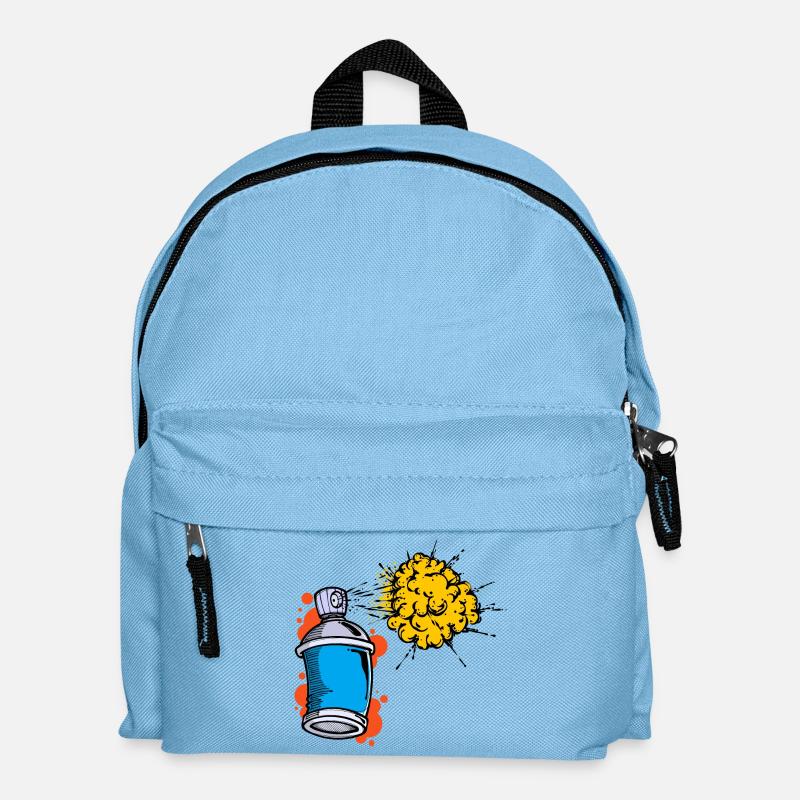 Zeichnen Illustration Graffiti Spraydose Sprayer - Kinder Rucksack - Hellblau