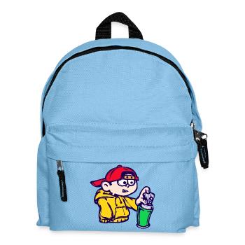 Strassenkunst Wildstyle Sprayer Graffiti Spraydose - Kinder Rucksack - Hellblau - Vorne