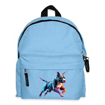 chien Staffordshire bull terrier origami 3d - Sac à dos Enfant - bleu clair - Devant