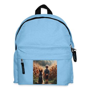 German Shepherd Art - Kids' Backpack - light blue - Front