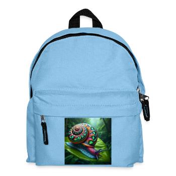 Mehrfarbige Schnecke - Kinder Rucksack - Hellblau - Vorne