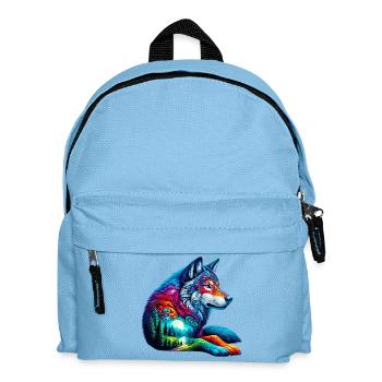 Wolf - Kinder Rucksack - Hellblau - Vorne