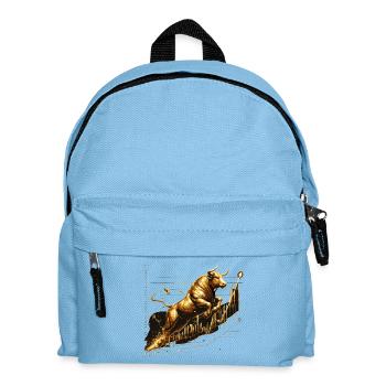 Taureau Bull Stocks Or Doré Wall Street Cadeau - Sac à dos Enfant - bleu clair - Devant