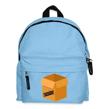 ABSCHIED TSCHÜSS - UMZUGSKARTON - Kinder Rucksack - Hellblau - Vorne