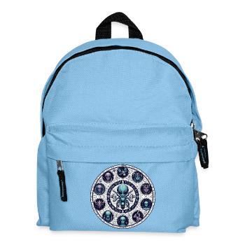 Alien Zodiac Wheel Design - Kids' Backpack - light blue - Front