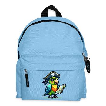 Piratenpapagei: Geflügelter Freibeuter der Karte - Kinder Rucksack - Hellblau - Vorne