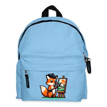Palette Prowler: Der künstlerische Fuchs - Kinder Rucksack - Hellblau - Vorne