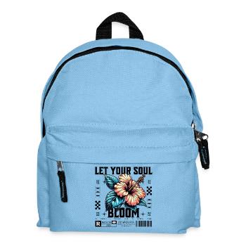 Hibiskus Blau Tropenblüte Let your soul bloom - Kinder Rucksack - Hellblau - Vorne