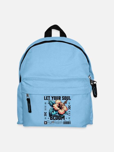 Hibiskus Blau Tropenblüte Let your soul bloom - Kinder Rucksack - Hellblau
