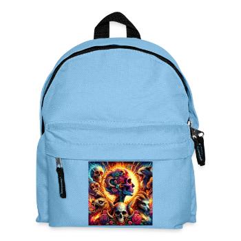 Vibrant Flower Skulls & Chlorols - Kids' Backpack - light blue - Front