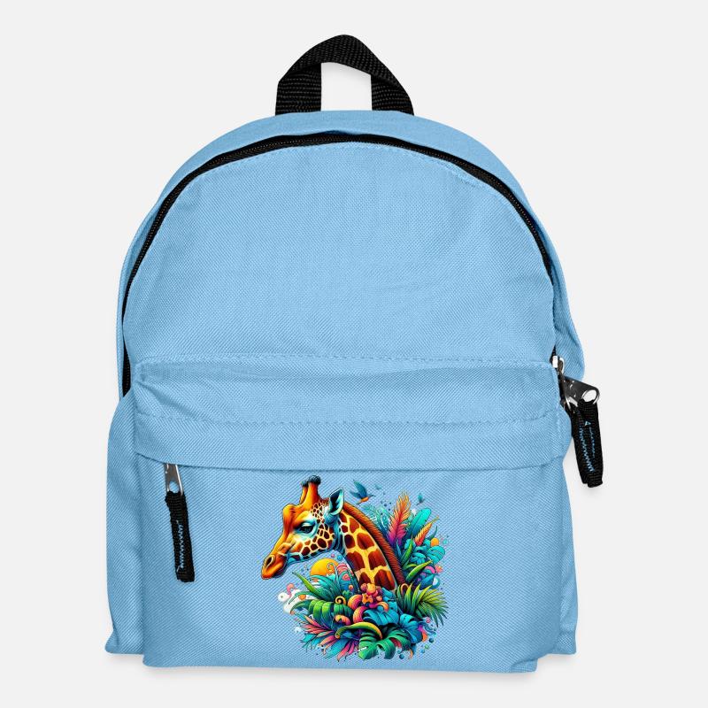 Giraffe - Kinder Rucksack - Hellblau