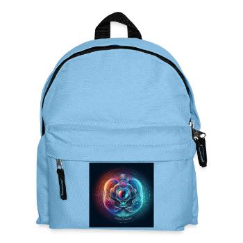 Future Fusion: Holografischer und abstrakter Farbverlauf - Kinder Rucksack - Hellblau - Vorne