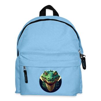 Circular geometric crocodrago - Kids' Backpack - light blue - Front