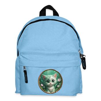 Jungle Katze im Smaragdglanz - Kinder Rucksack - Hellblau - Vorne