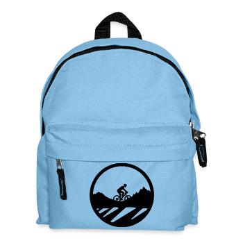 Dessin de cycliste de vélo de montagne - Sac à dos Enfant - bleu clair - Devant