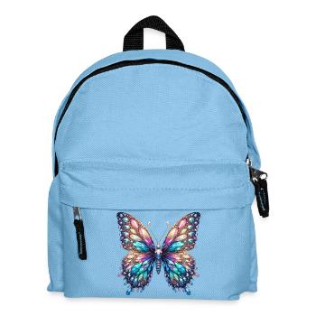 Papillon, Diamant, Diamants, Cristaux, Cristal - Sac à dos Enfant - bleu clair - Devant