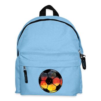 Fußball Deutschland - schwarz rot gold  - Kinder Rucksack - Hellblau - Vorne
