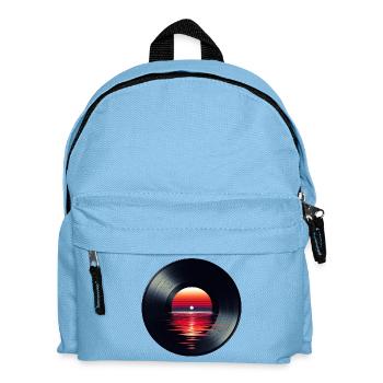 Vinyl LP Music Record, Retro Sunset - Kids' Backpack - light blue - Front