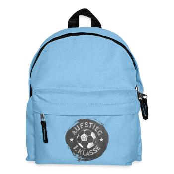 Aufstieg - 1. Klasse - Fußball | Tafel Design  - Kinder Rucksack - Hellblau - Vorne