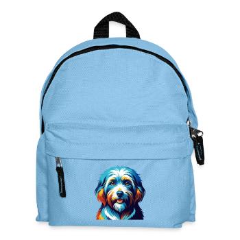 Coton De Tulear Chien Race Coloré Dessin Animé Kawaii - Sac à dos Enfant - bleu clair - Devant