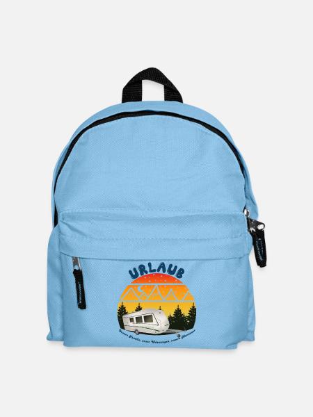 Urlaub gemeinsam im Wohnwagen - Kinder Rucksack - Hellblau