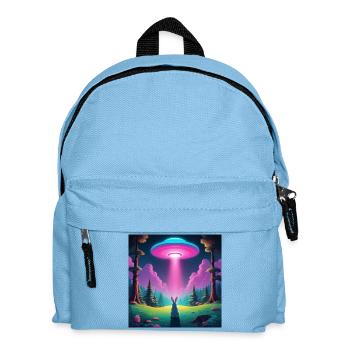 UFO mit Hase - Kinder Rucksack - Hellblau - Vorne