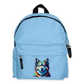 Sibérie occidentale Laïka Chien Race Dessin animé Kawaii - Sac à dos Enfant - bleu clair - Devant
