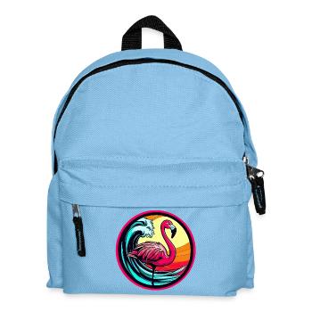 Flamingo - Kinder Rucksack - Hellblau - Vorne