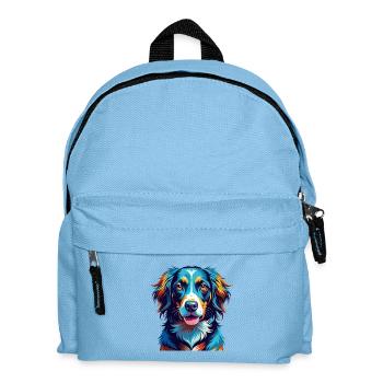 Frisian Pointing Dog Breed Colorful Cartoon Kawaii - Kids' Backpack - light blue - Front