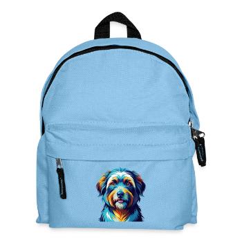 Pyrenäen-Schäferhund-Rasse Bunte Karikatur Kawaii - Kinder Rucksack - Hellblau - Vorne